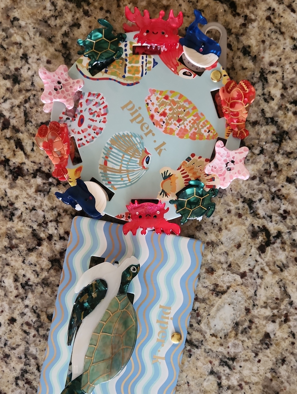 Piper Ocean Friends Hair Clip Set - Red, Pink, Green, Blue, Gold